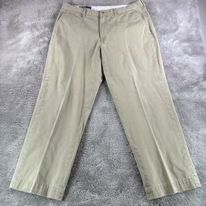 Polo Ralph Lauren Pants Men's 36x29 Khaki Preston Chino Flat Front Cotton Pony
